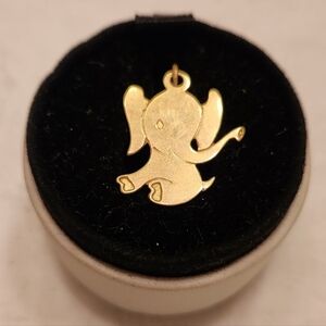 Gold Elephant Childrens Charm Pendant